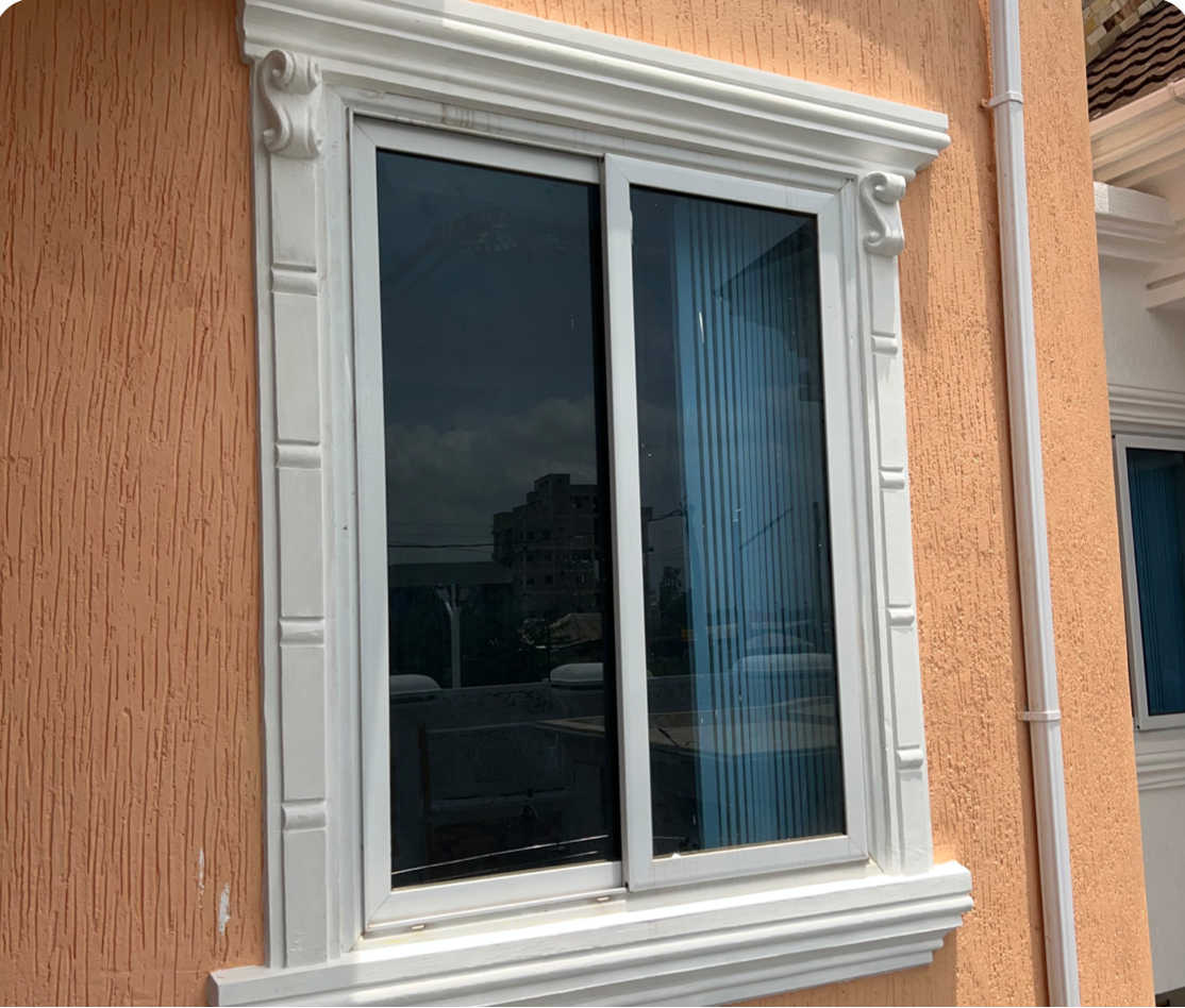 Off White Tinted Sliding Window