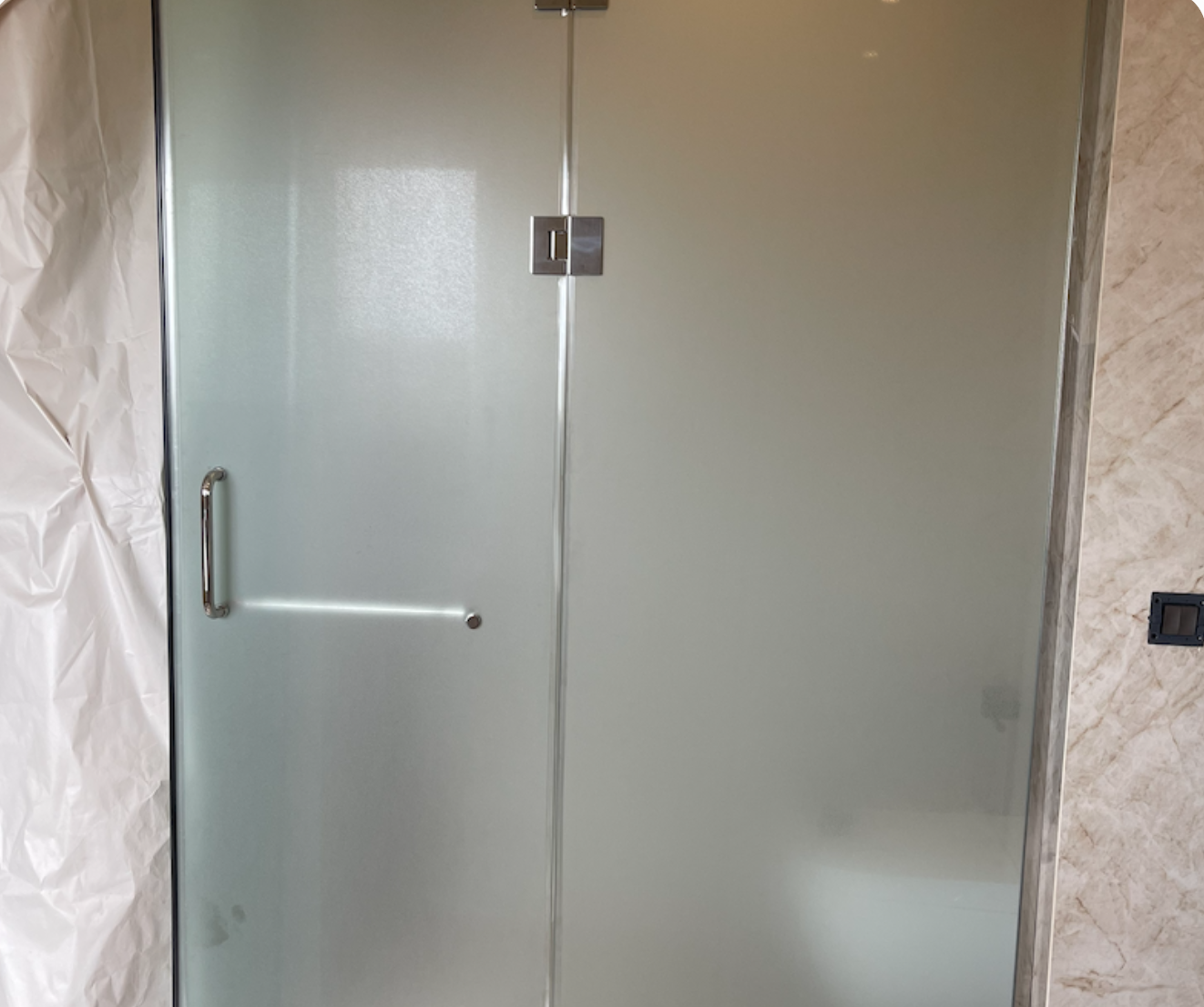 Modern Frosted Swing Shower Enclosure