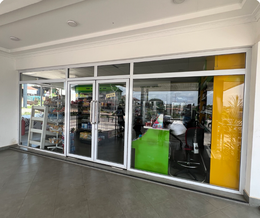 Wide Clear White Frame Double Door