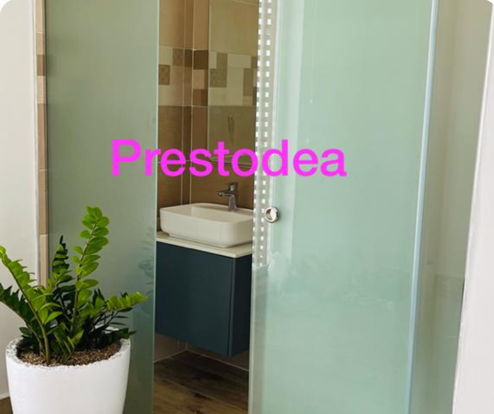 Sliding Frosted Bathroom door